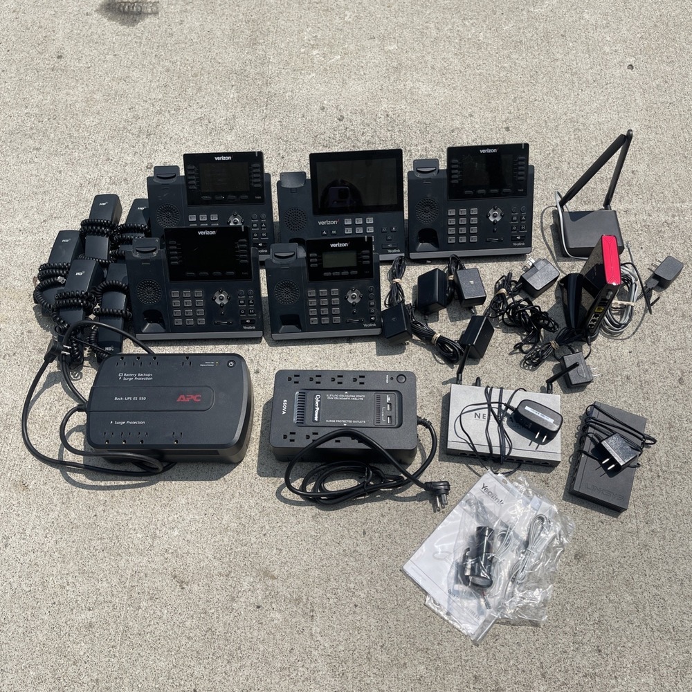 5 Yealink Verizon Business Phones Power Adapter, Backup, Netgear, Linksys WORKS!